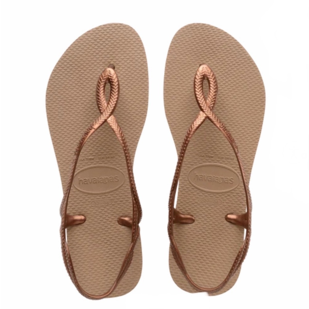 Havaianas Rose Gold Sandals Thong Flip Flops Various Sizes